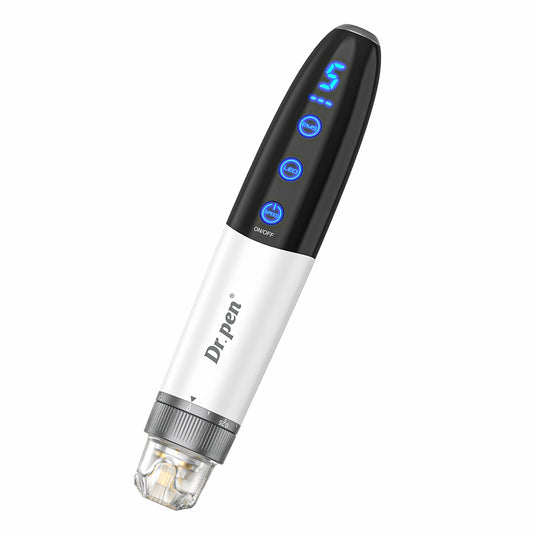 Bio Pen Q1S microneedling-caneta com display LED, funções ajustáveis e EMS para tratamento avançado de pele e estimulação de colágeno.