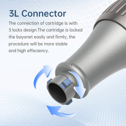 Dr. Pen M8S com conexão 3L e sistema de travamento aprimorado que torna os cartuchos de agulha estáveis e seguros para precisão microneedling.