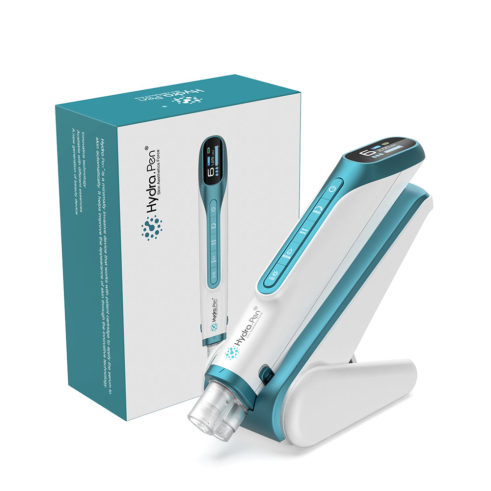 Hydra Pen H6 dispositivo de microneedling e hydra-infusion juntamente com a embalagem, concebido para administração avançada de sérum, rejuvenescimento da pele e tratamento profissional de cuidados da pele.
